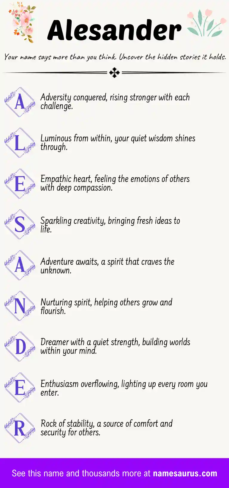 Acrostic poem about Alesander.