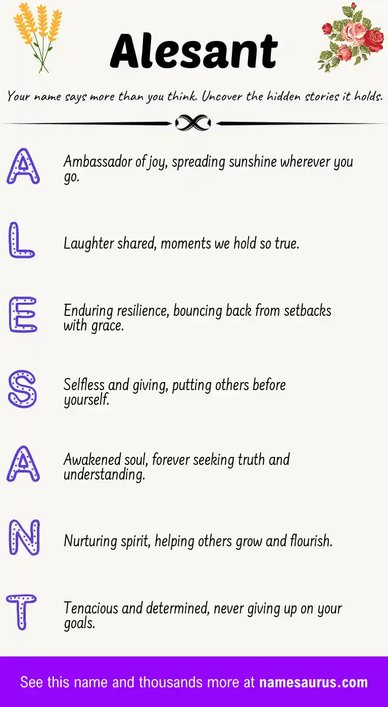 Acrostic poem about Alesant.