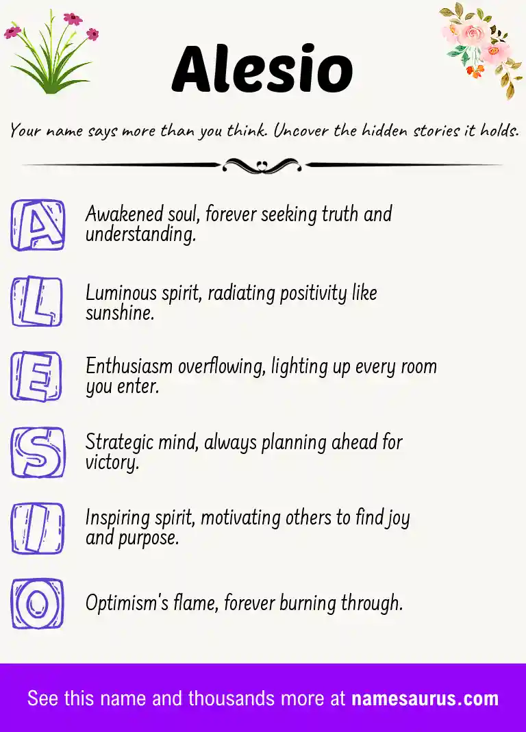 Acrostic poem about Alesio.