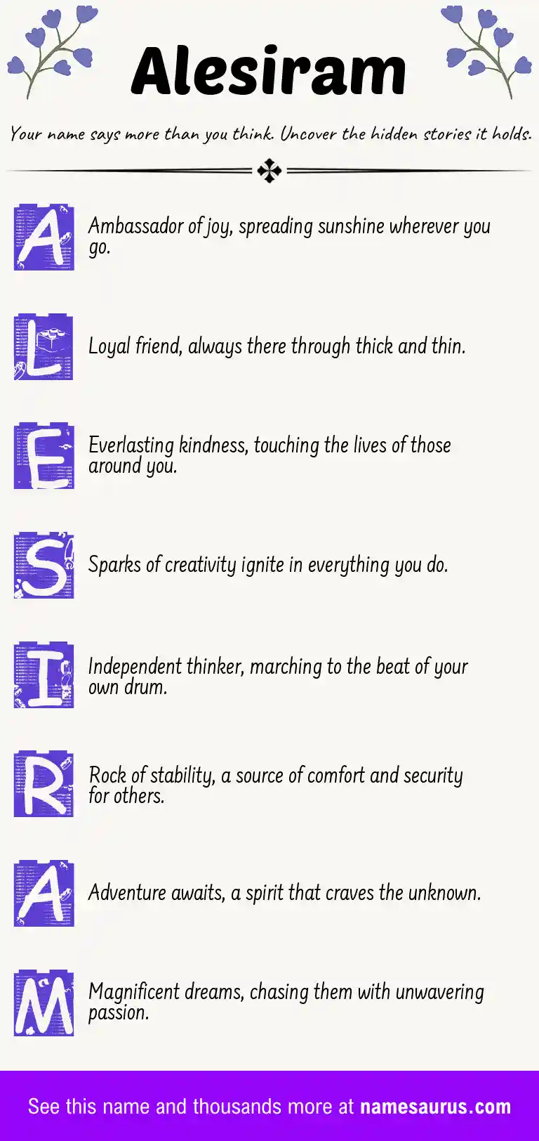 Acrostic poem about Alesiram.