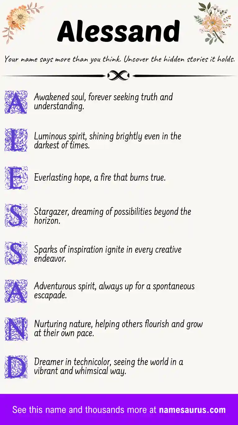 Acrostic poem about Alessand.