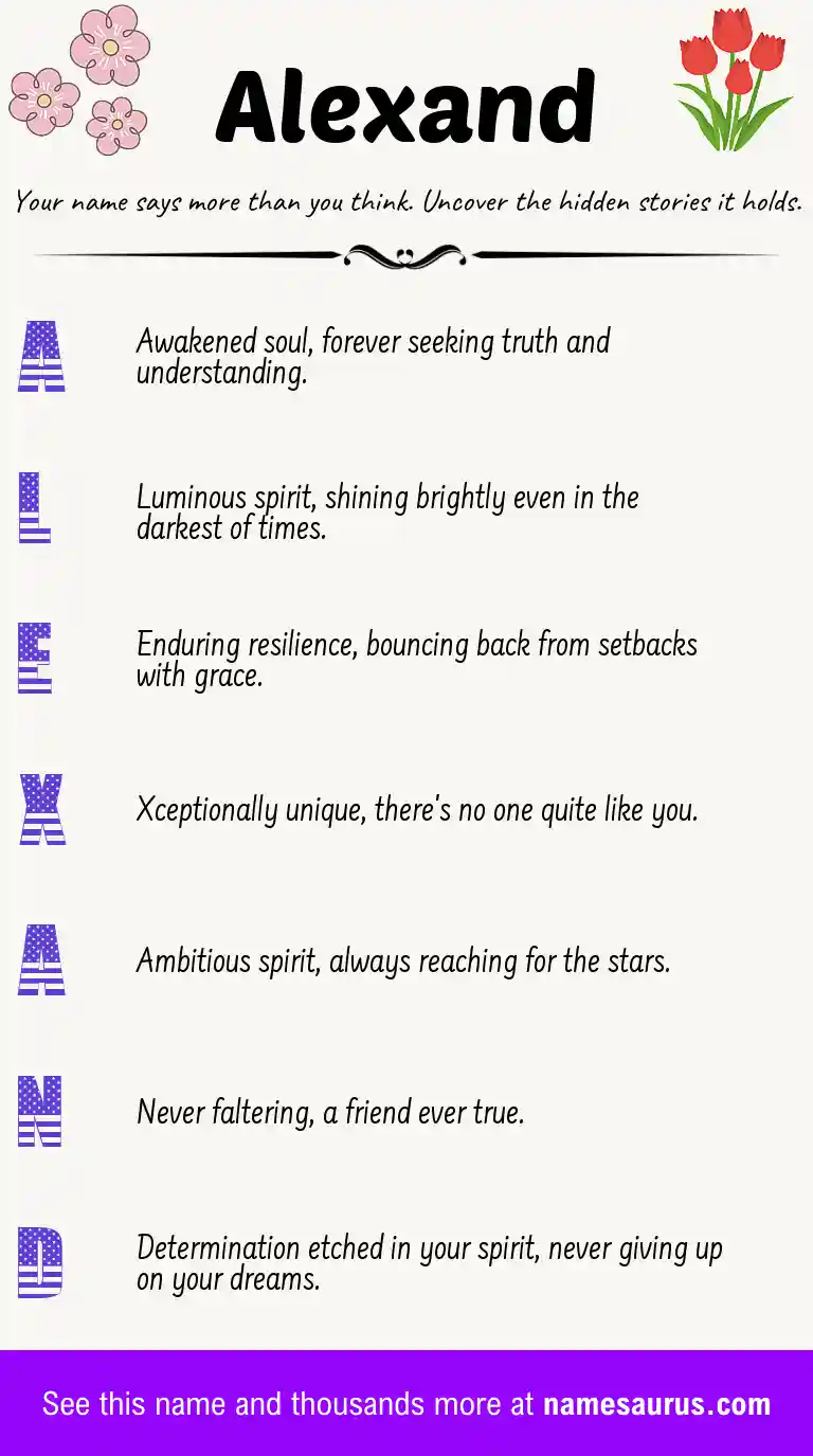 Acrostic poem about Alexand.
