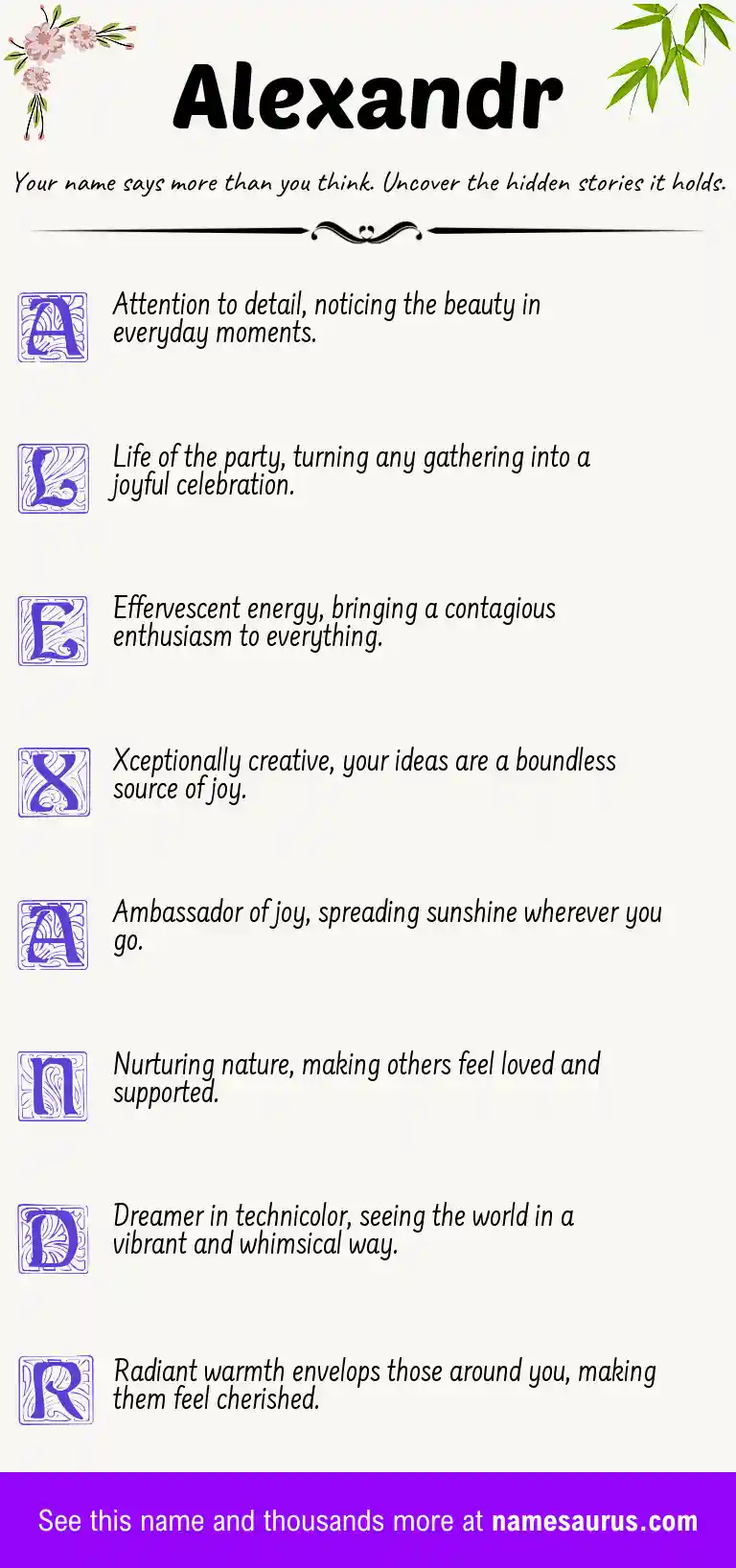 Acrostic poem about Alexandr.