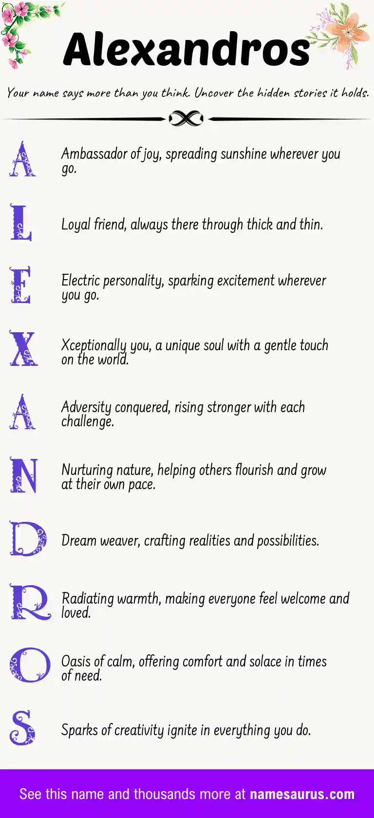 Acrostic poem about Alexandros.