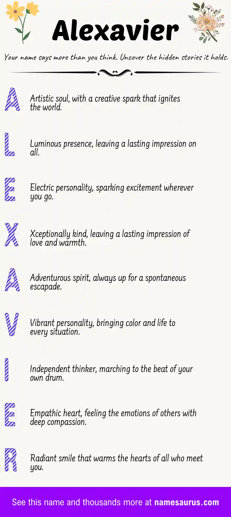 Acrostic poem about Alexavier.