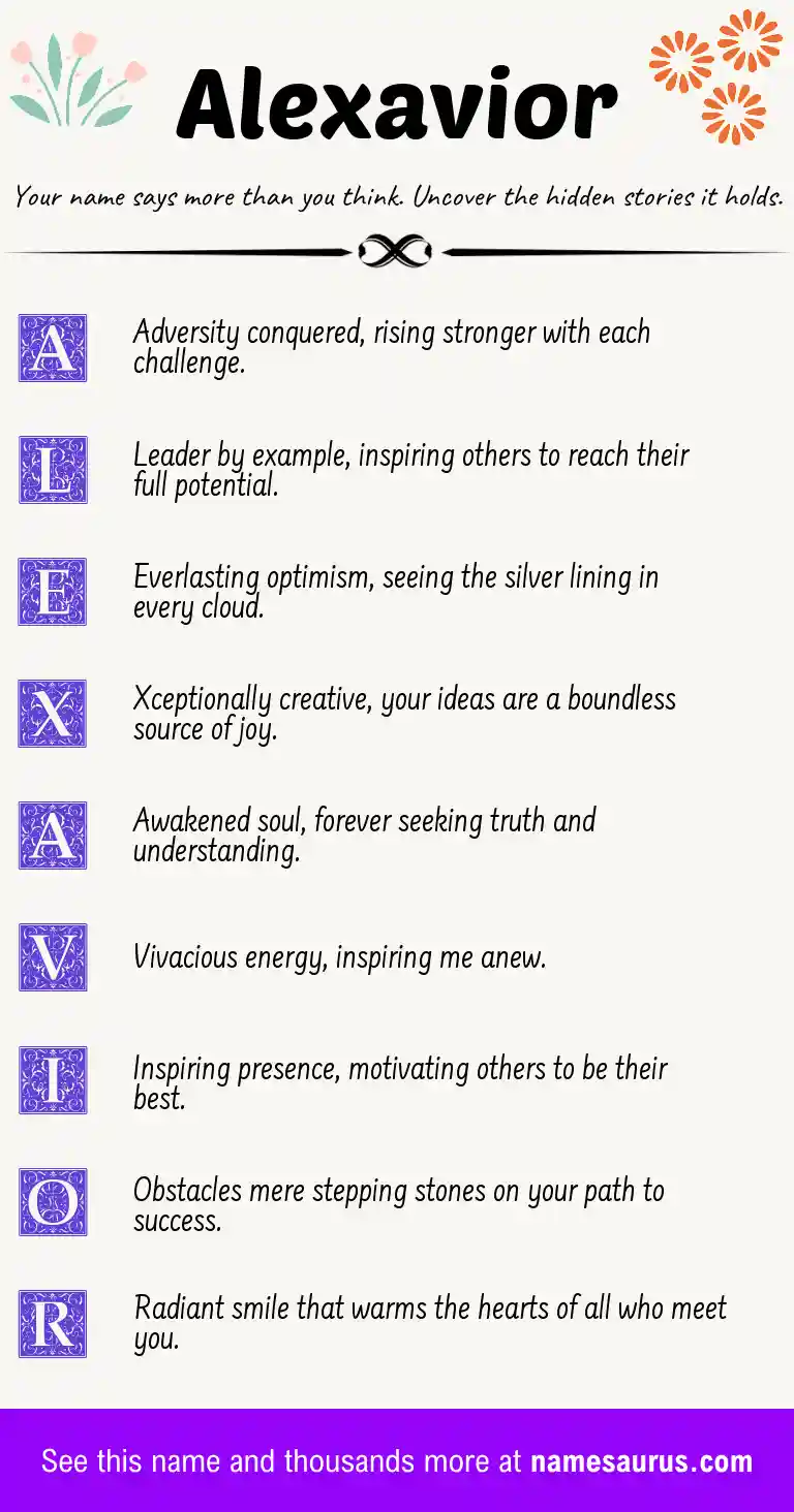 Acrostic poem about Alexavior.