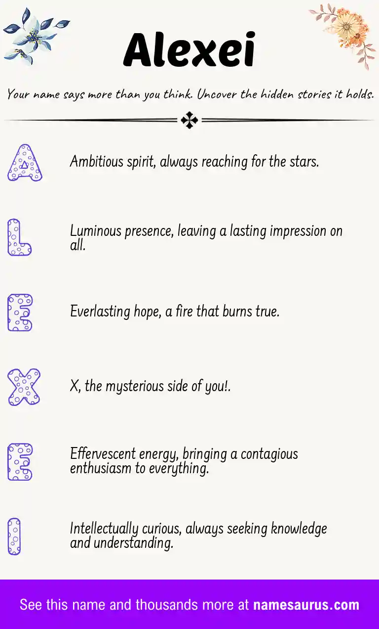Acrostic poem about Alexei.
