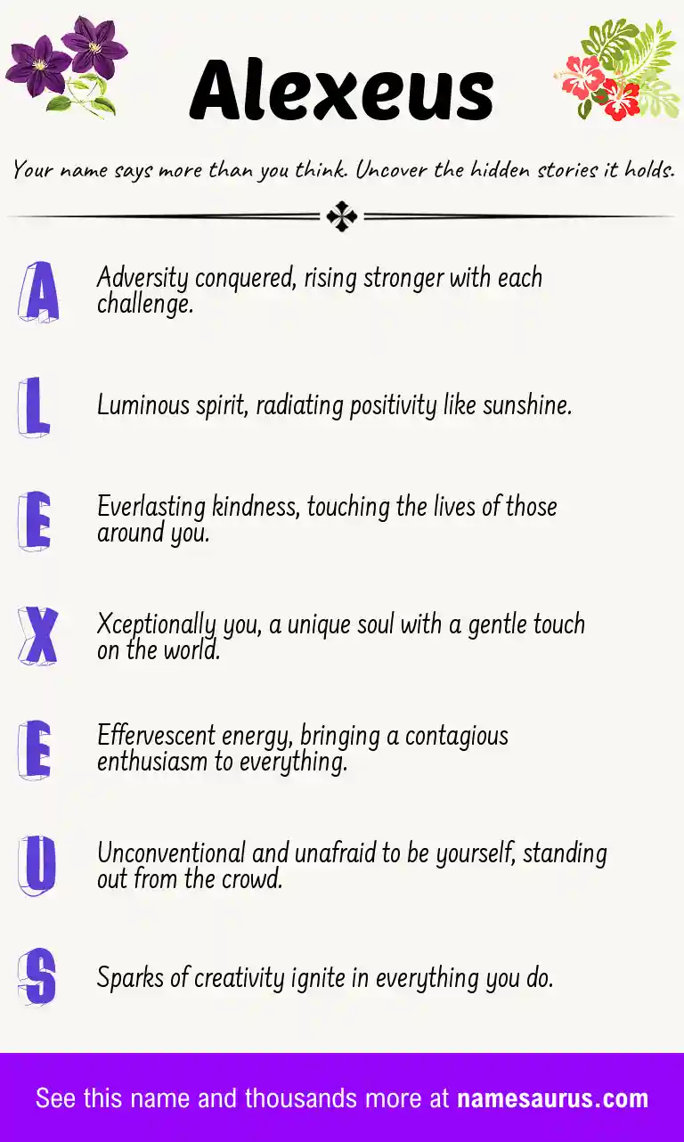 Acrostic poem about Alexeus.