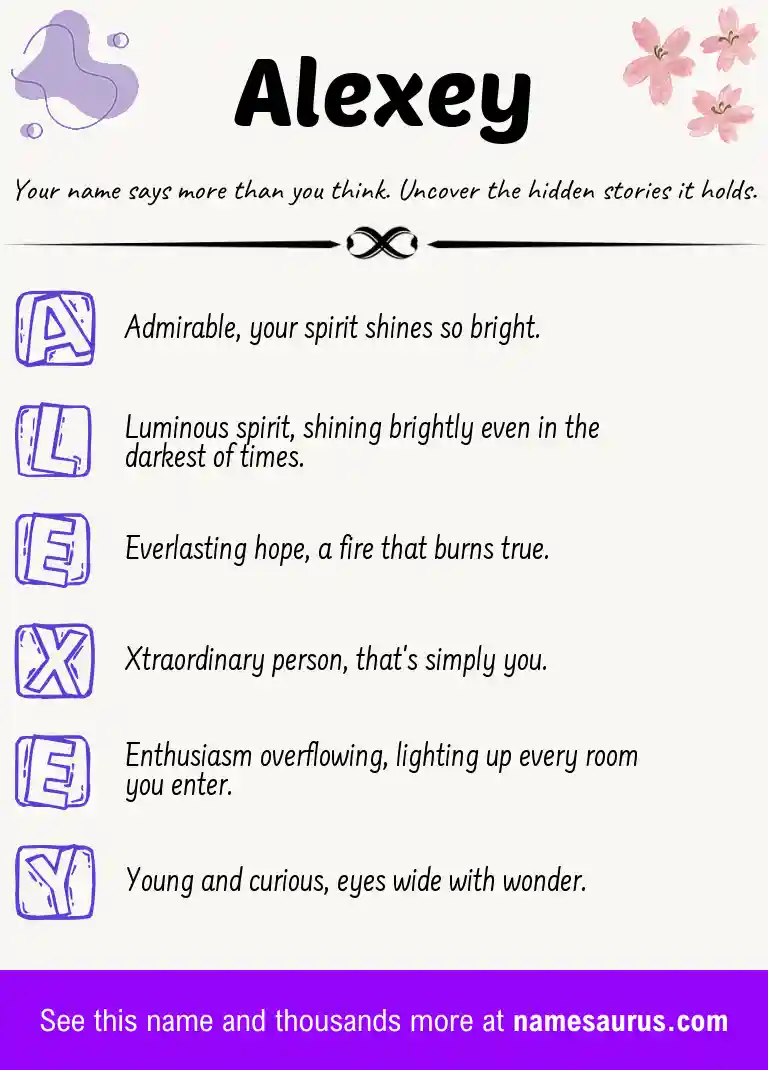 Acrostic poem about Alexey.