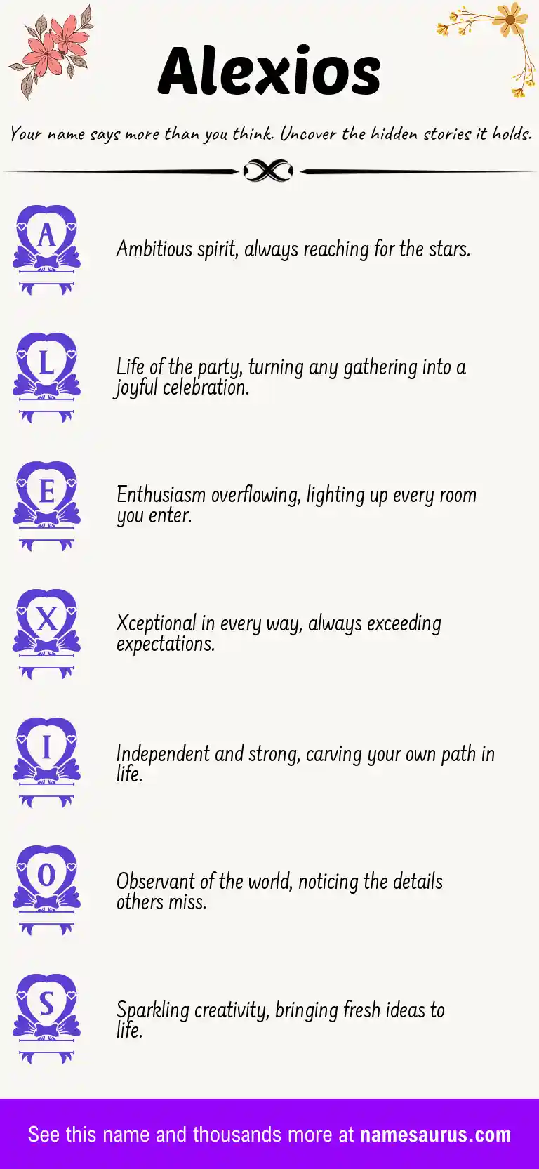 Acrostic poem about Alexios.