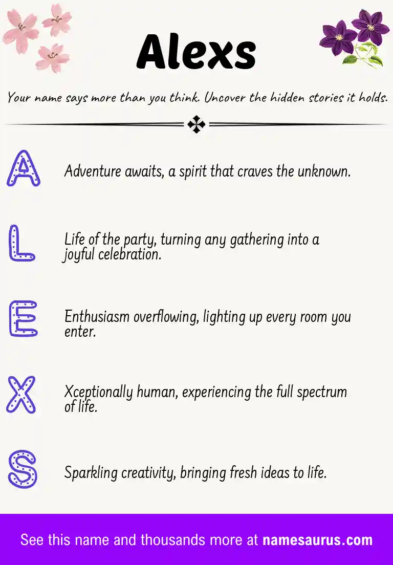 Acrostic poem about Alexs.