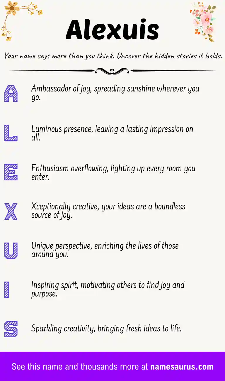 Acrostic poem about Alexuis.