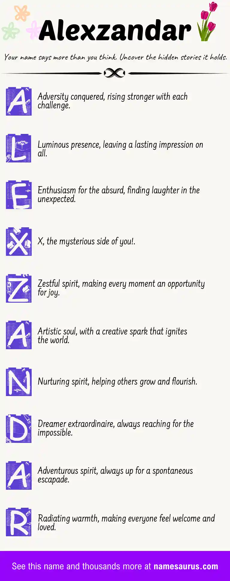 Acrostic poem about Alexzandar.