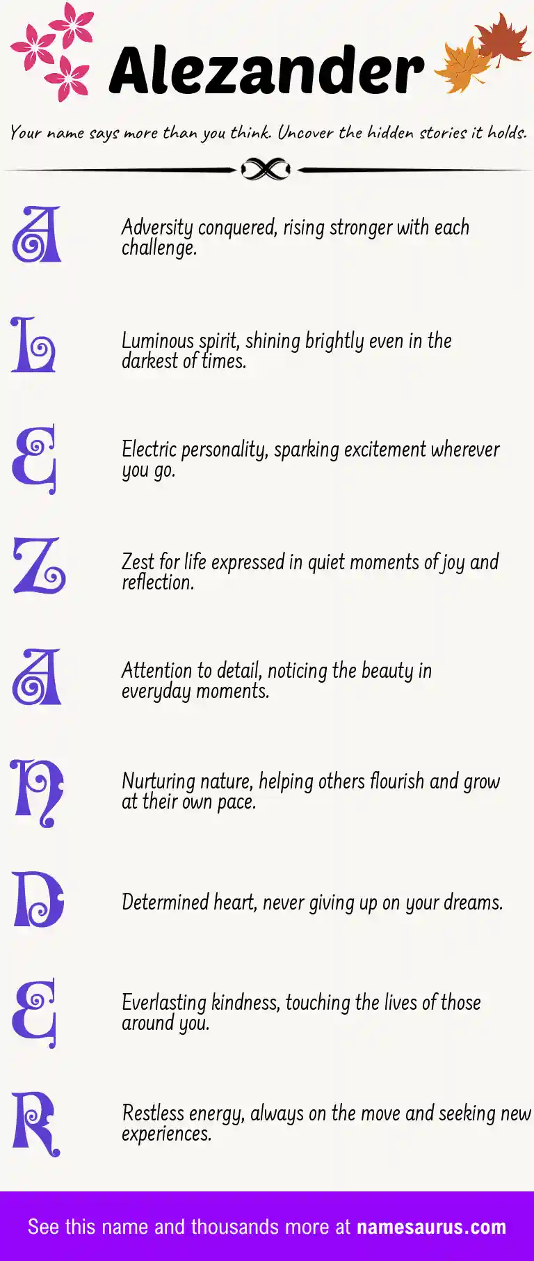 Acrostic poem about Alezander.