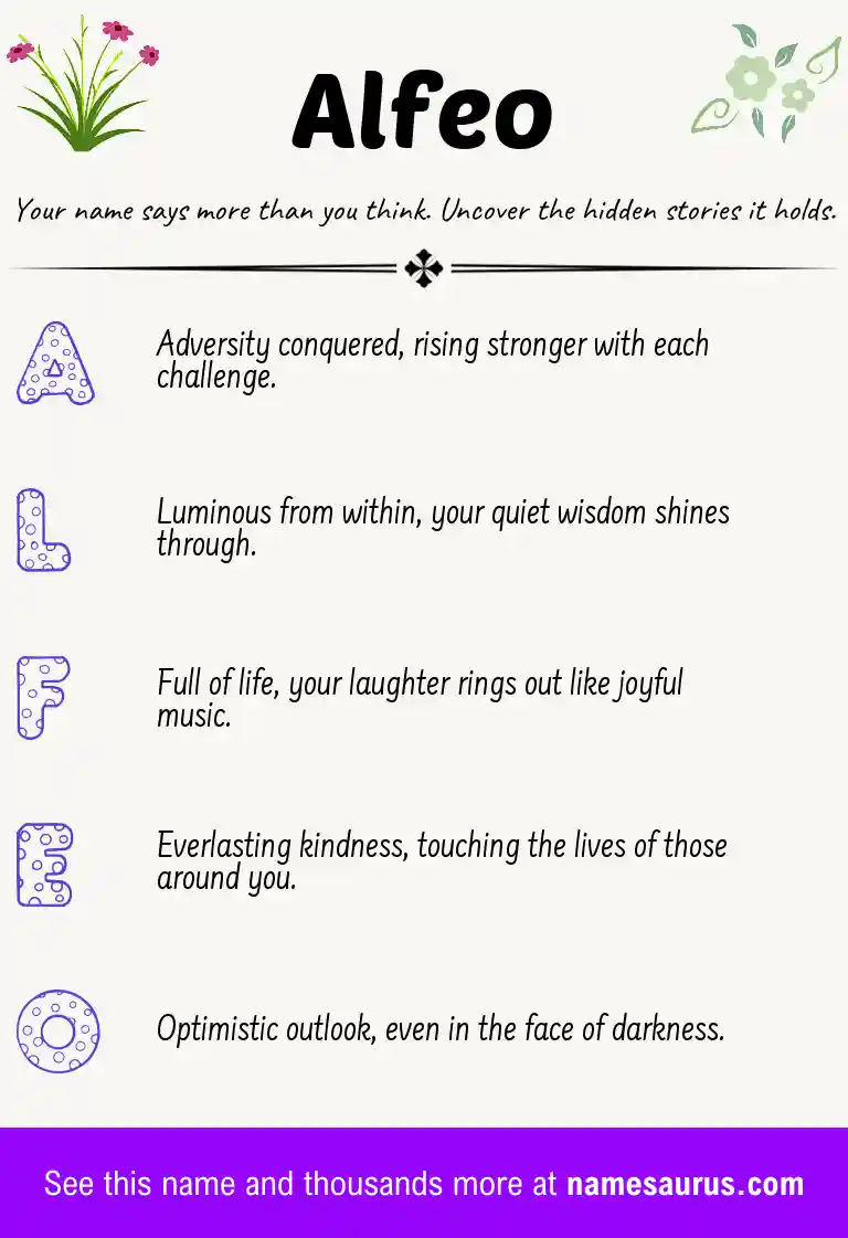 Acrostic poem about Alfeo.