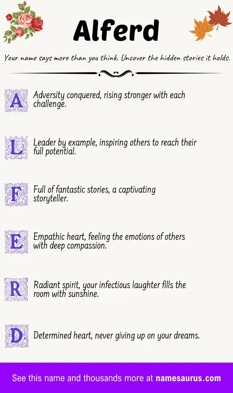 Acrostic poem about Alferd.