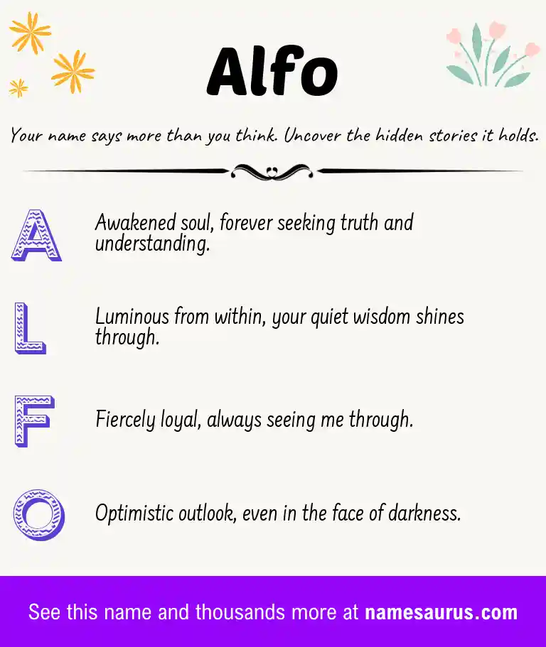 Acrostic poem about Alfo.