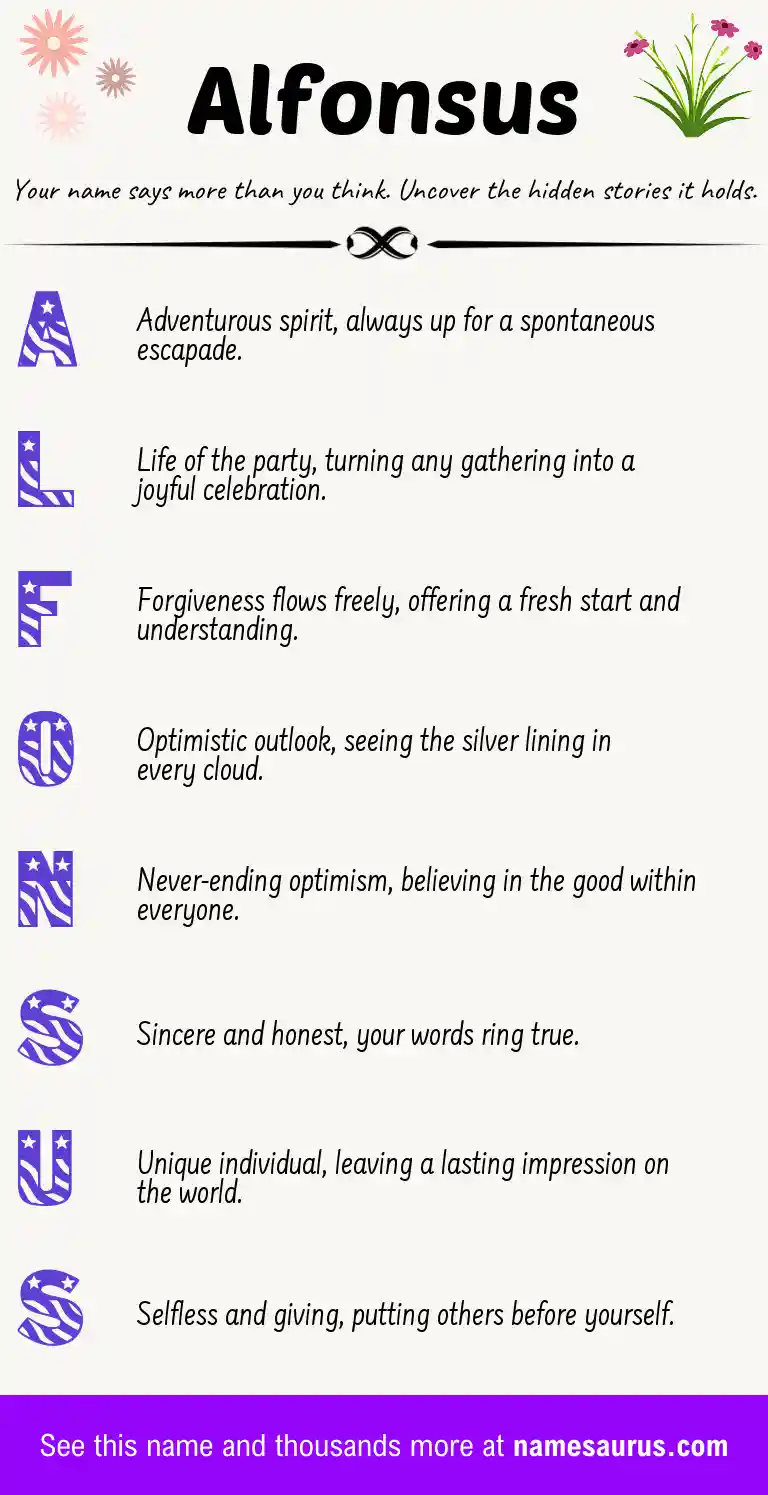 Acrostic poem about Alfonsus.