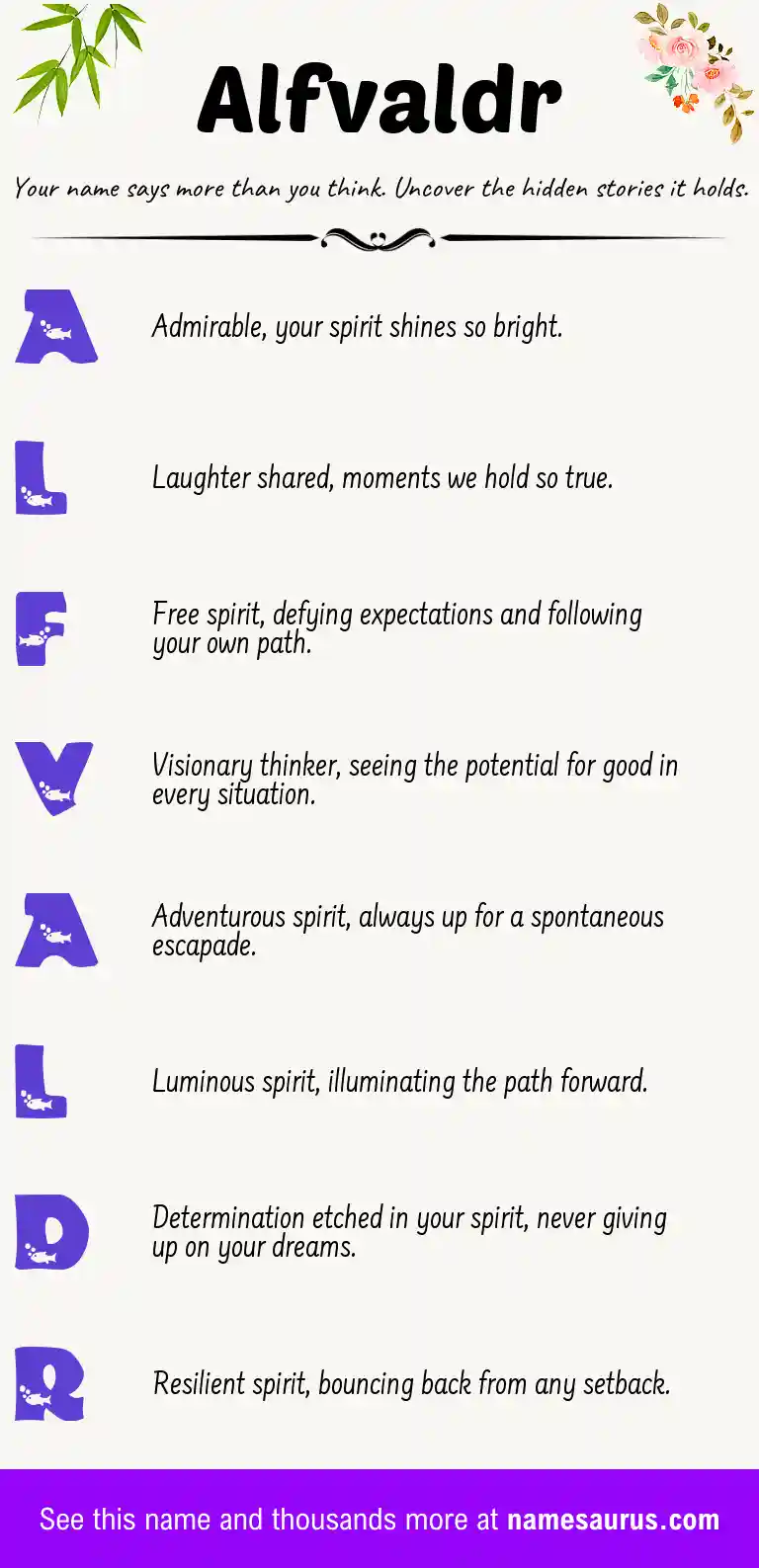 Acrostic poem about Alfvaldr.