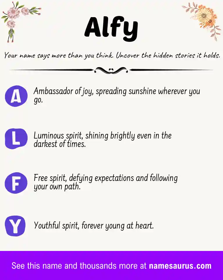 Acrostic poem about Alfy.