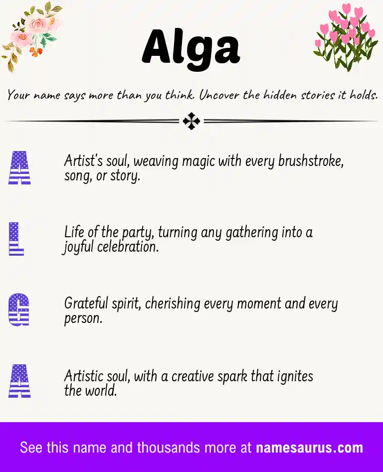 Acrostic poem about Alga.