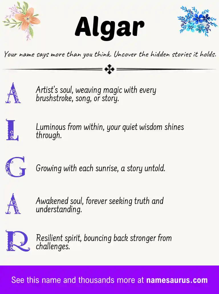 Acrostic poem about Algar.
