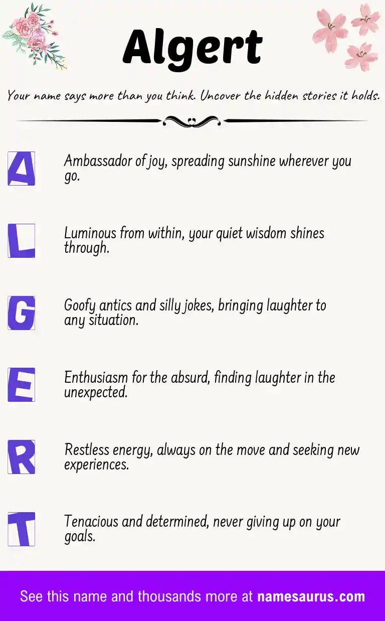Acrostic poem about Algert.