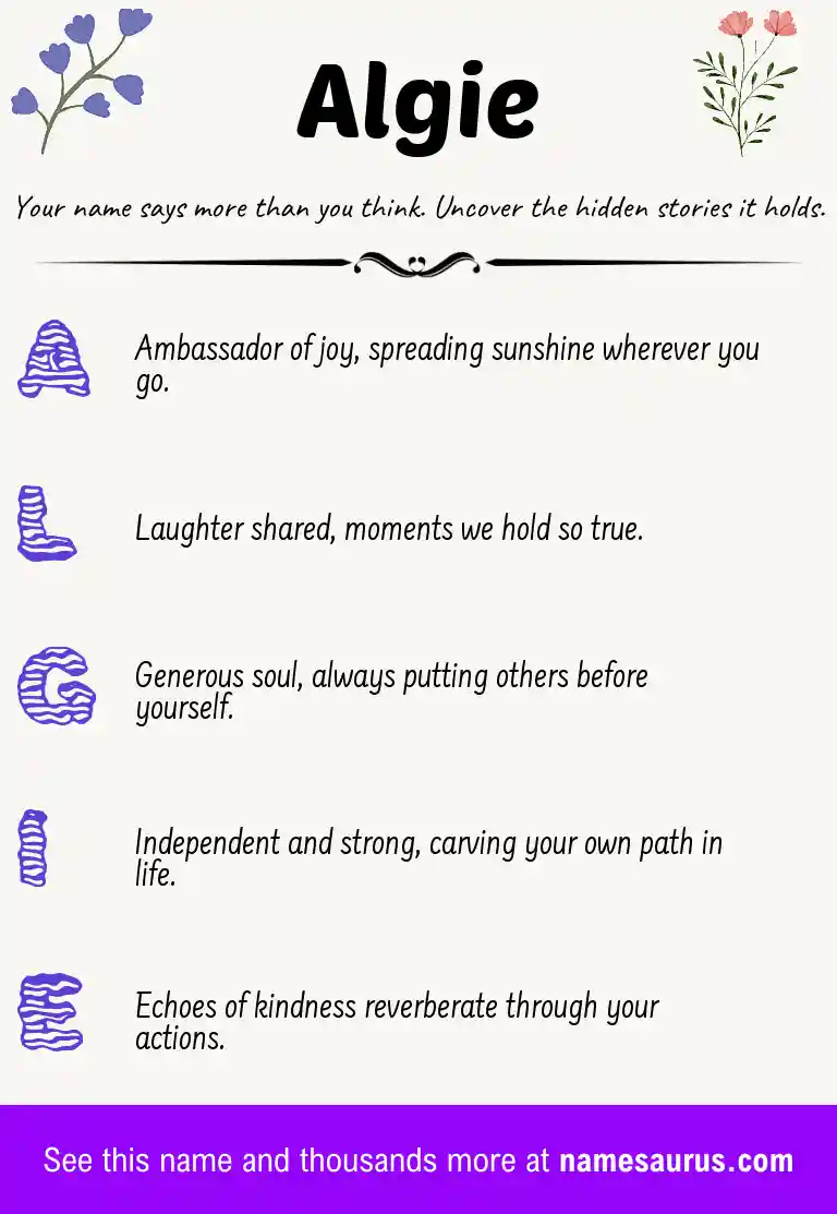 Acrostic poem about Algie.