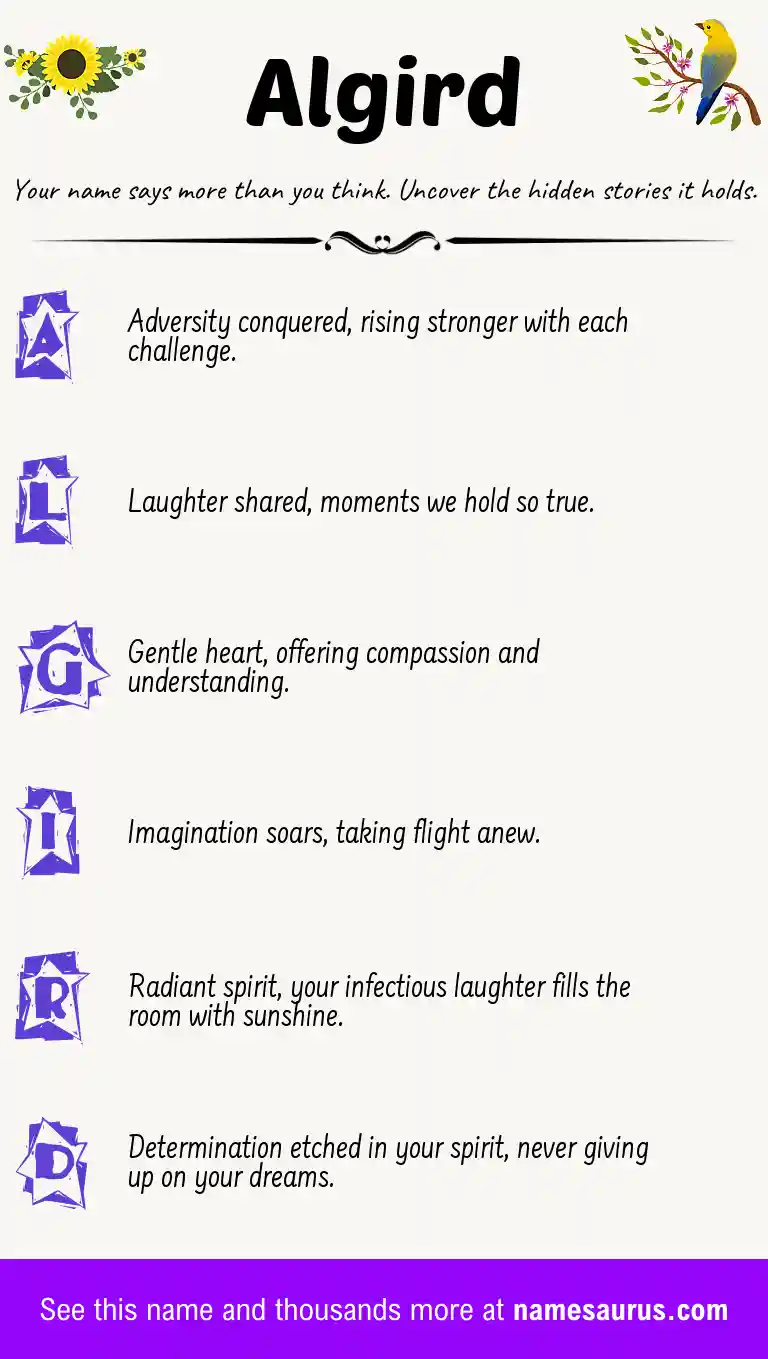 Acrostic poem about Algird.