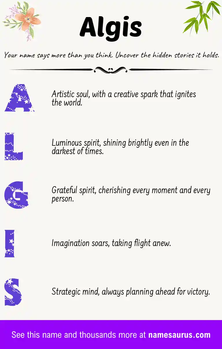 Acrostic poem about Algis.
