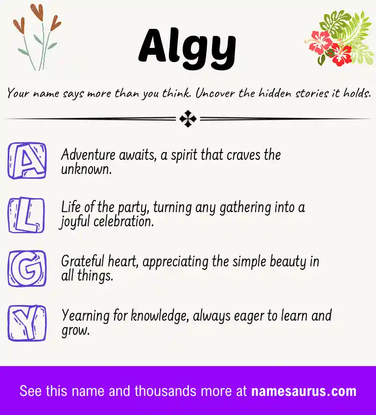 Acrostic poem about Algy.