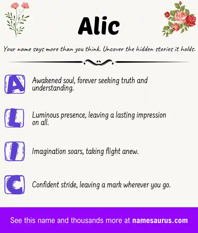 Acrostic poem about Alic.
