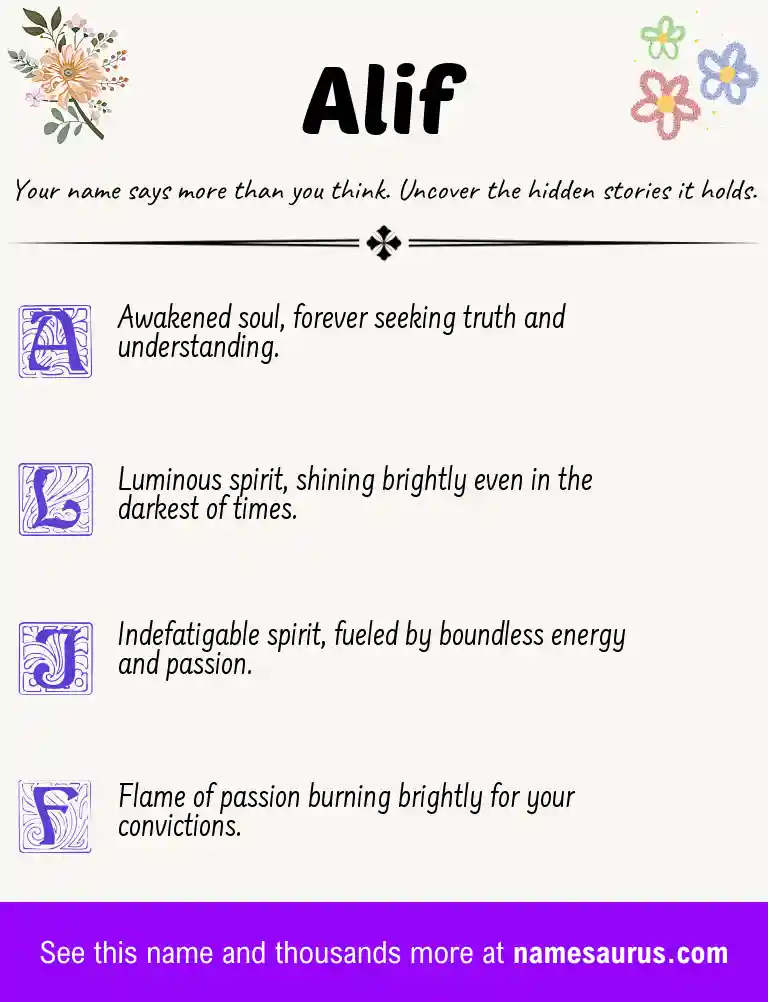 Acrostic poem about Alif.