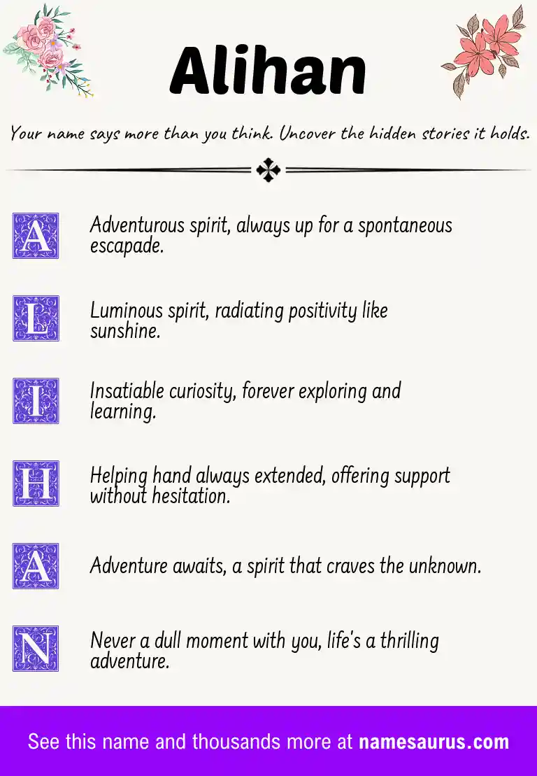 Acrostic poem about Alihan.