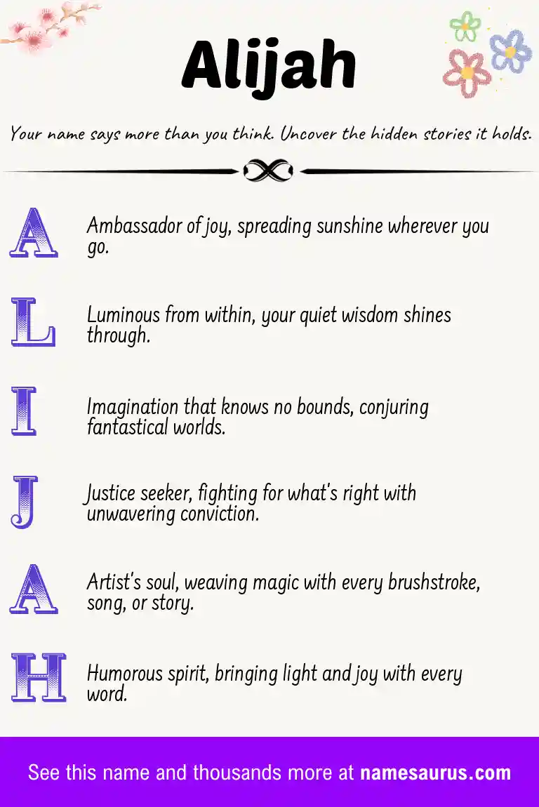 Acrostic poem about Alijah.