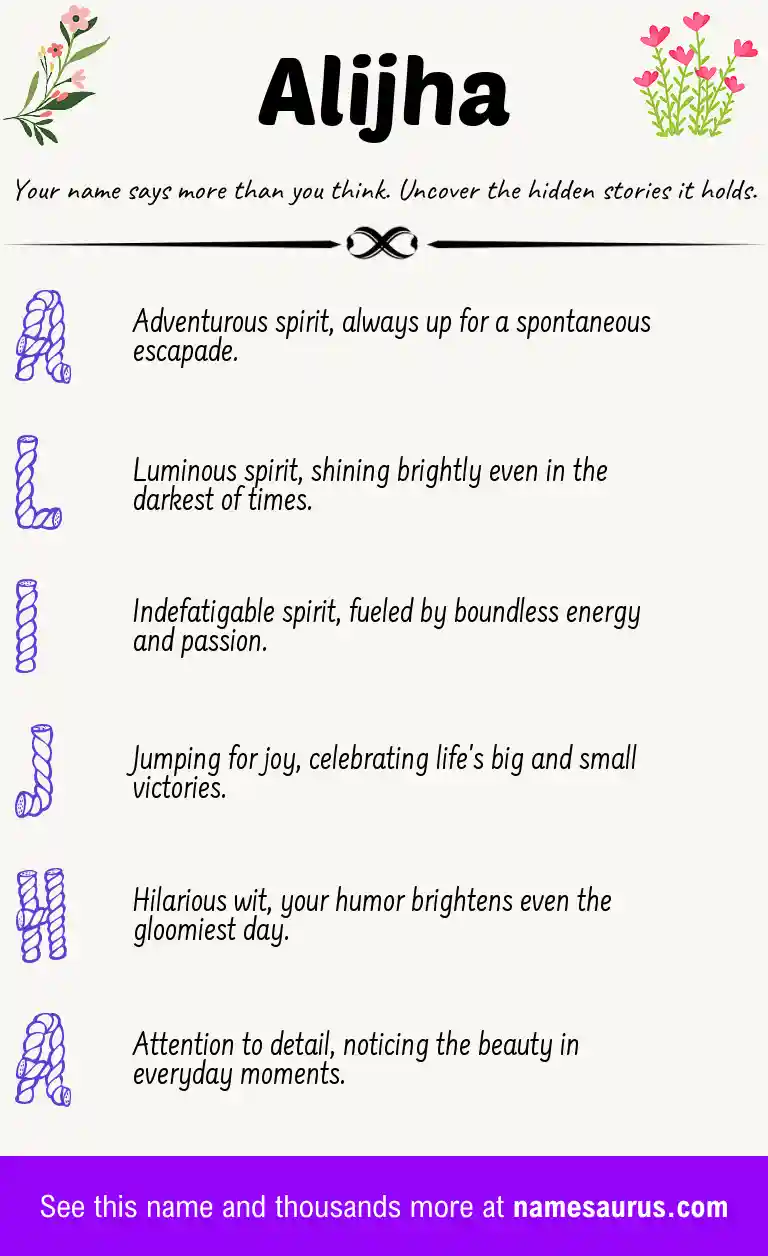 Acrostic poem about Alijha.