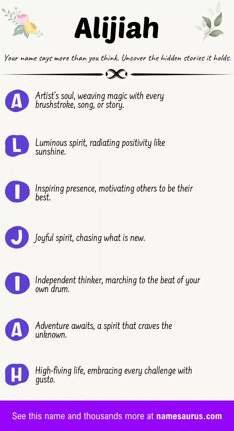 Acrostic poem about Alijiah.
