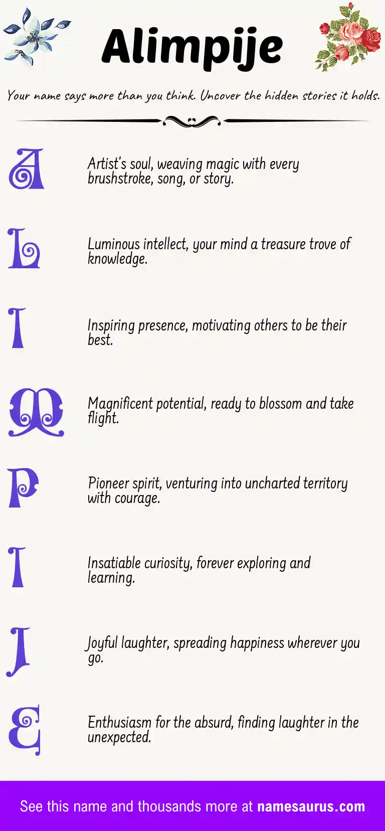 Acrostic poem about Alimpije.