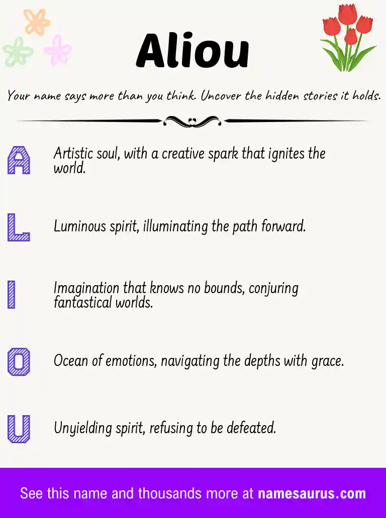 Acrostic poem about Aliou.