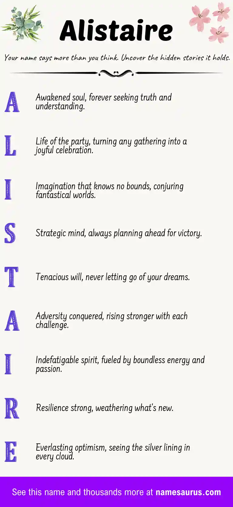 Acrostic poem about Alistaire.