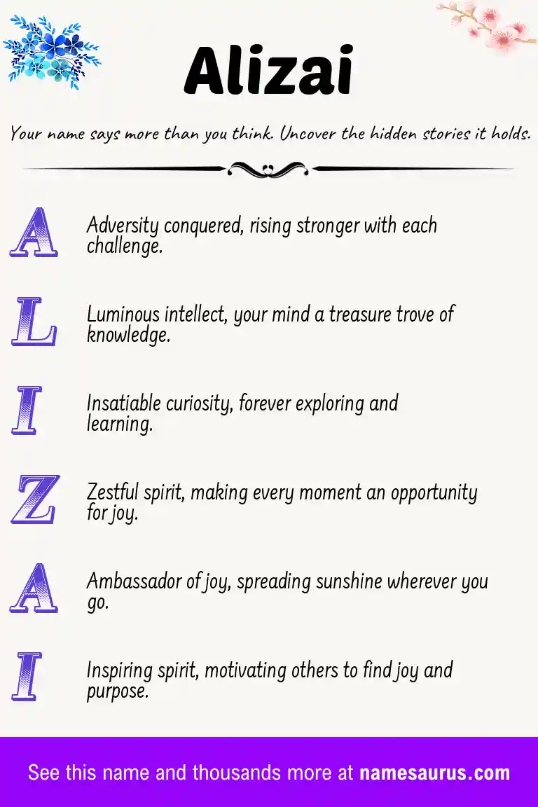 Acrostic poem about Alizai.
