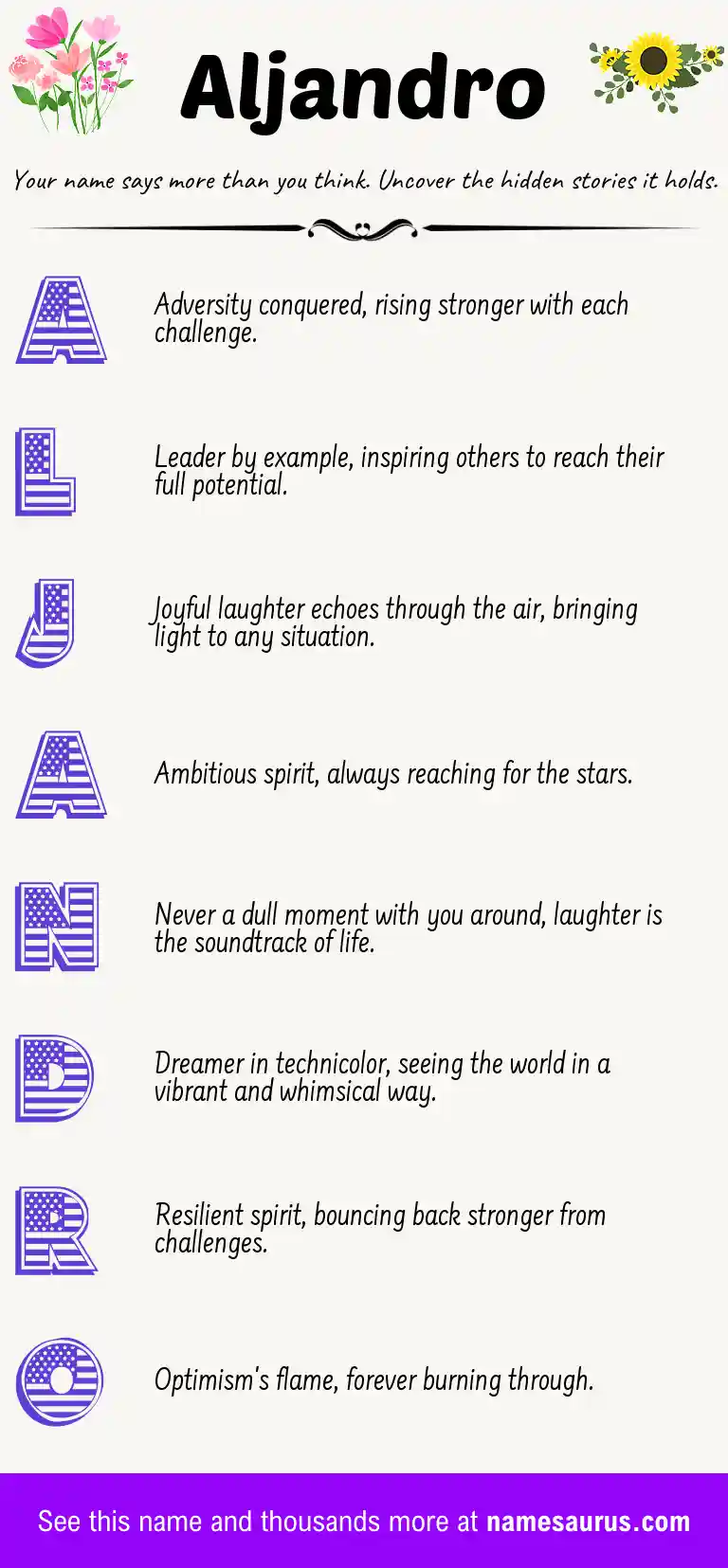 Acrostic poem about Aljandro.