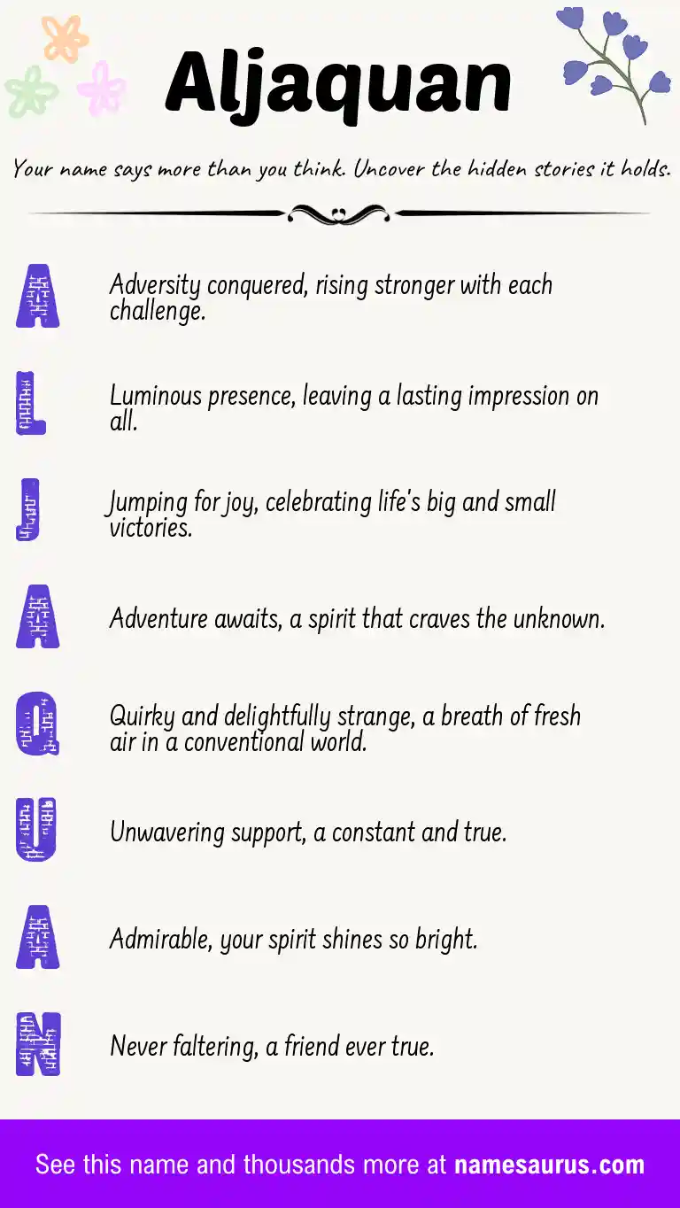 Acrostic poem about Aljaquan.