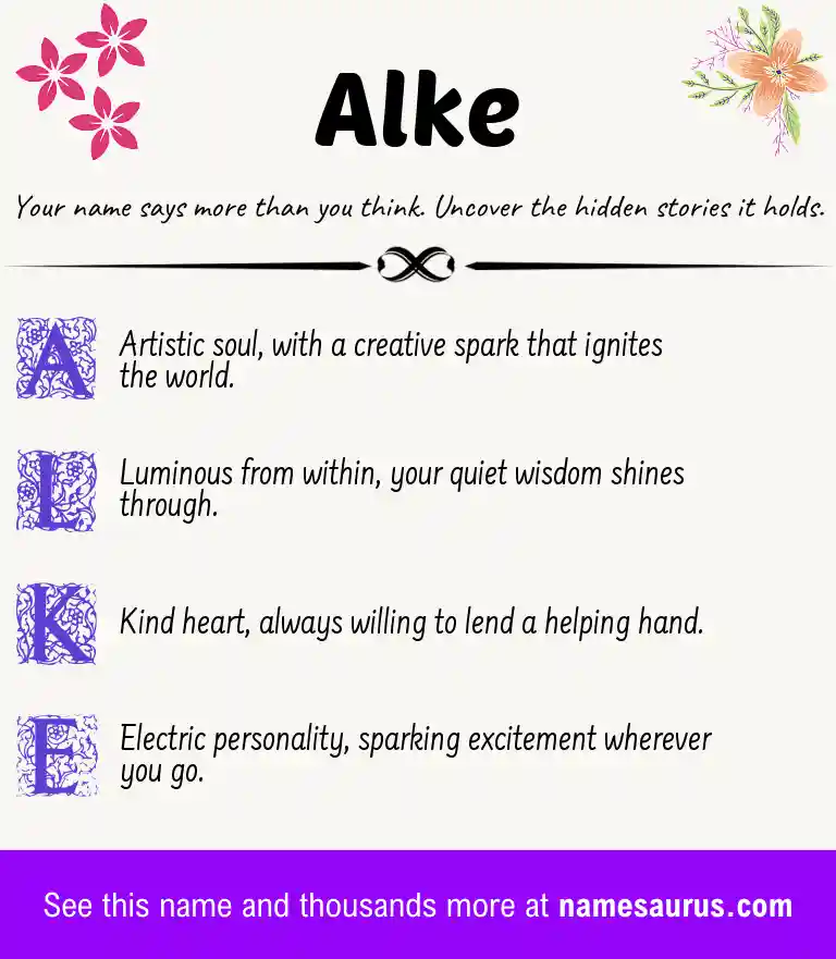 Acrostic poem about Alke.