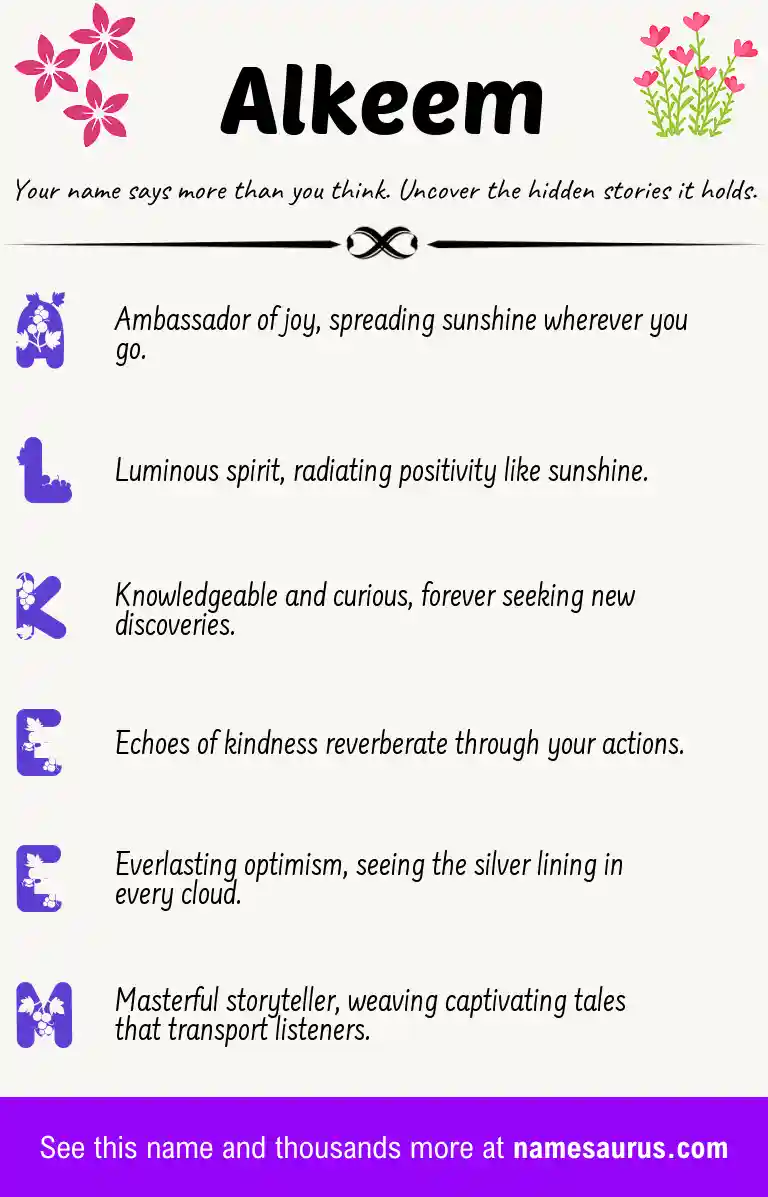 Acrostic poem about Alkeem.