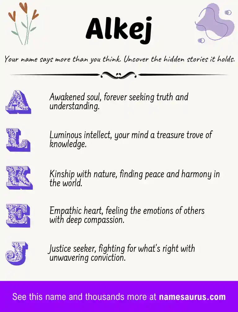 Acrostic poem about Alkej.