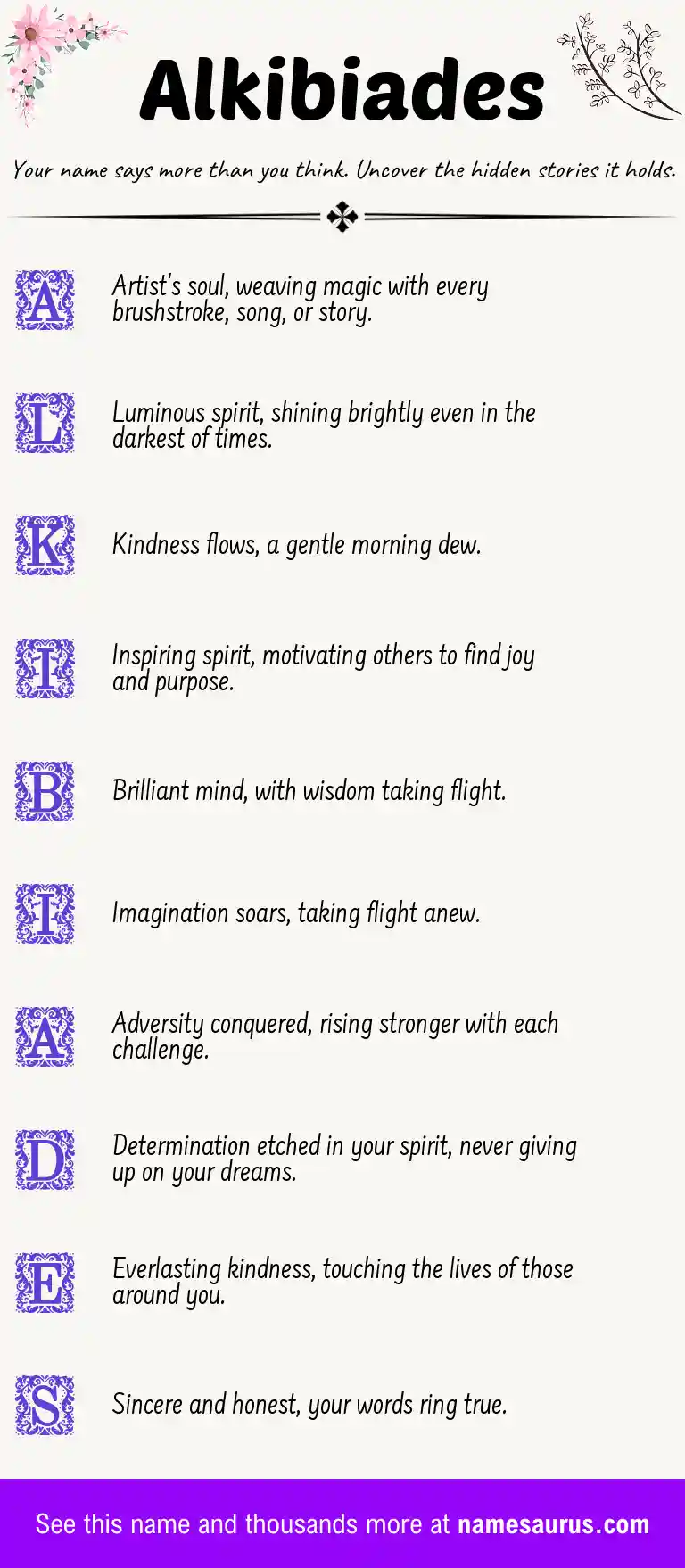 Acrostic poem about Alkibiades.