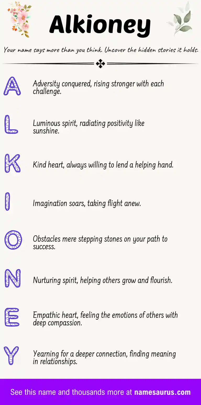Acrostic poem about Alkioney.