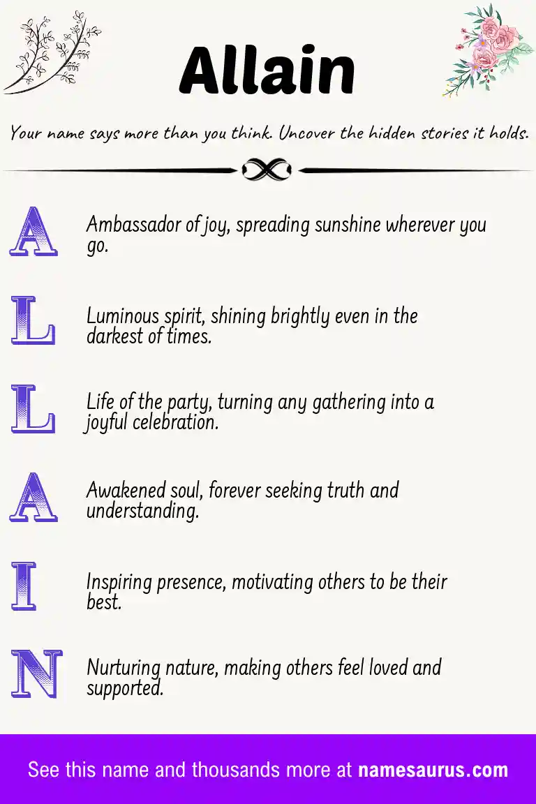 Acrostic poem about Allain.