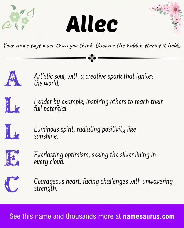 Acrostic poem about Allec.